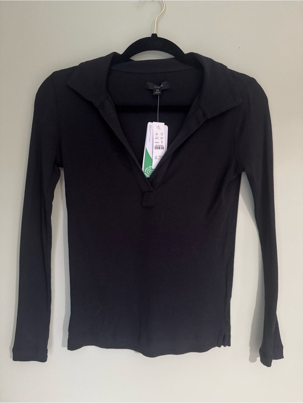 NWT J.Crew Long Sleeve Collared V-Neck Top - Size XS